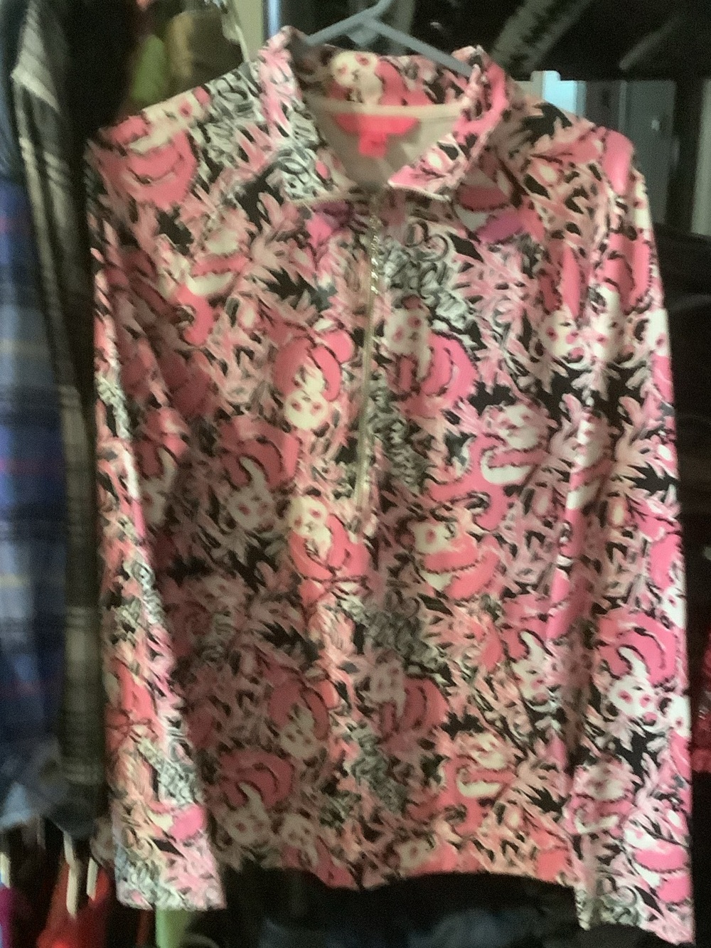 Lilly Pulitzer 1/2 zip popover, pandas, small